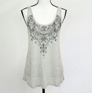 Maurices Grey Beaded Tank Top